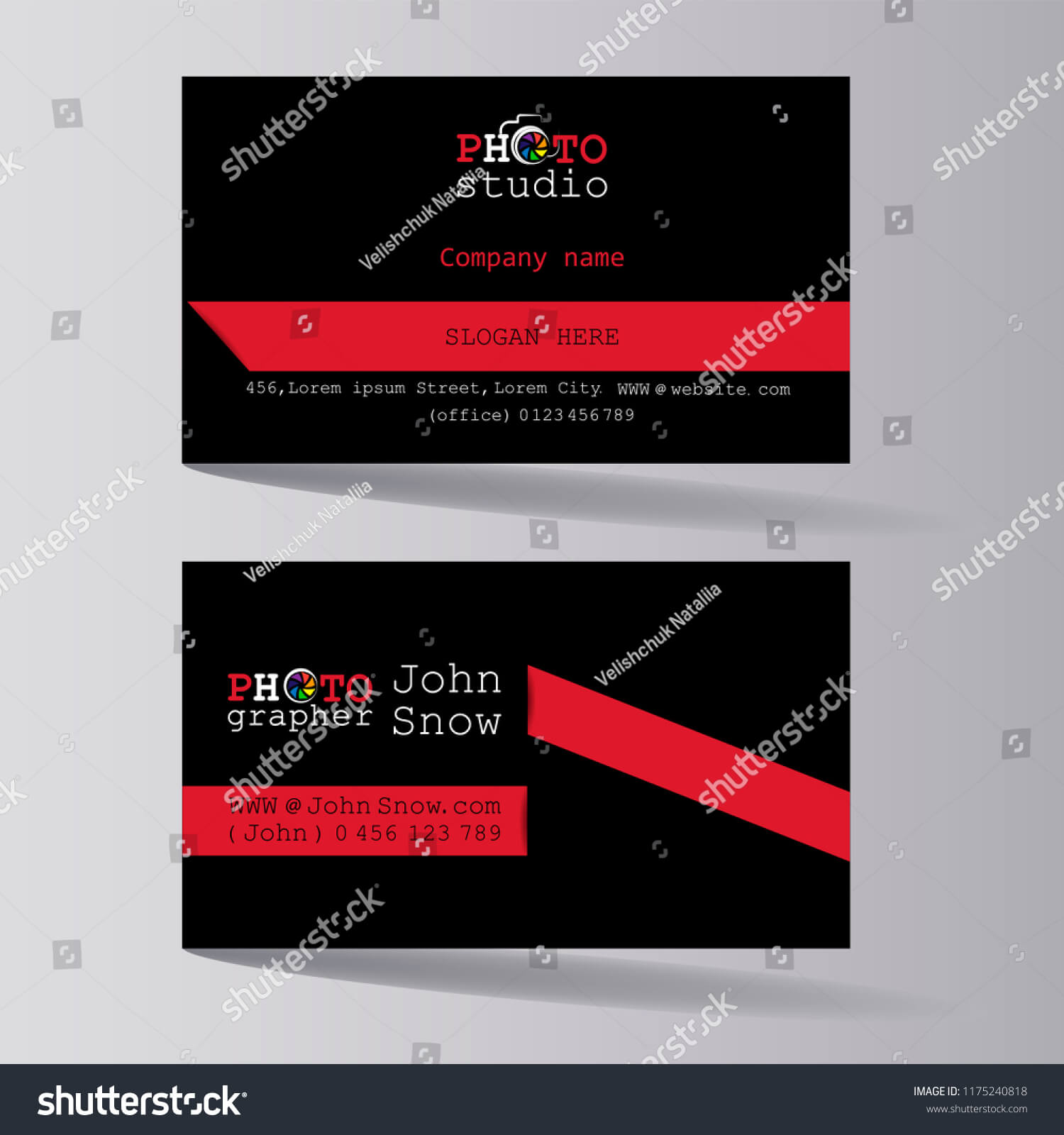 Photo Studio Business Card Photographer Business Stock Intended For Photographer Id Card Template