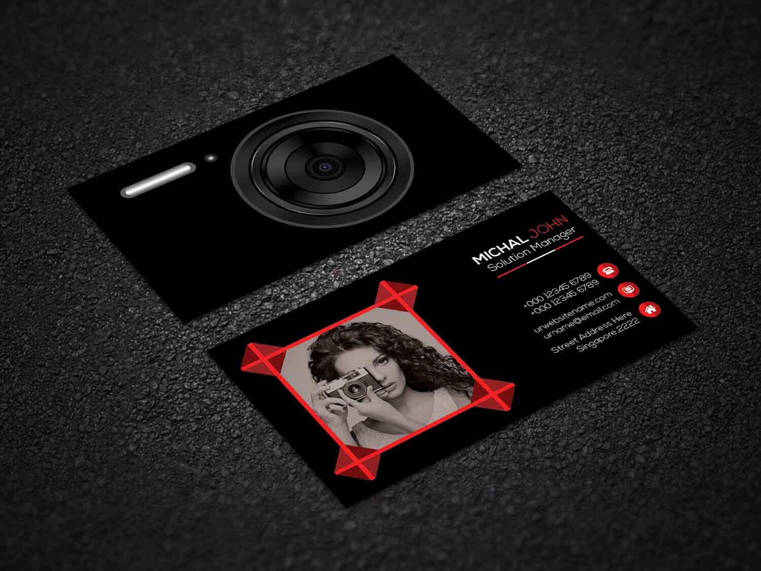 Photography Business Cardsumi Akther1 On Dribbble Intended For Photography Business Card Template Photoshop