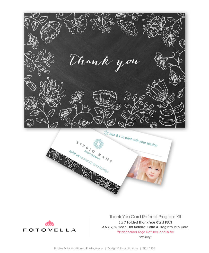 Photography Referral Template Thank You Card Promo Kit – 1220 With Photography Referral Card Templates