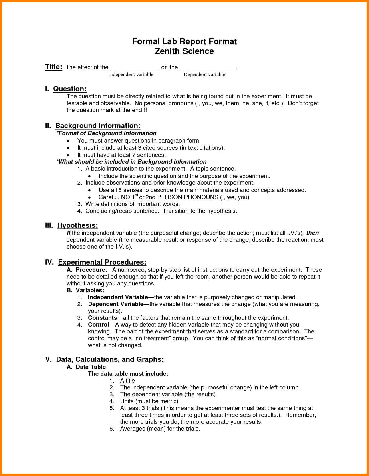 Physics Lab Report Template Together With Lab Report Throughout Physics Lab Report Template