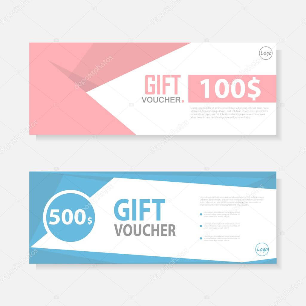 Pink Blue Gift Voucher Template Pattern,cute Gift Voucher In Pink Gift Certificate Template