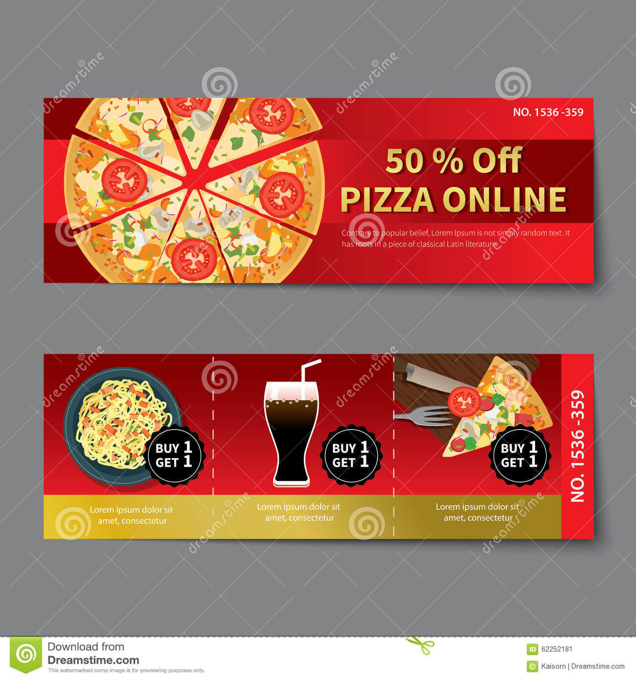 Pizza Coupon Discount Template Flat Design Stock Vector With Pizza Gift Certificate Template
