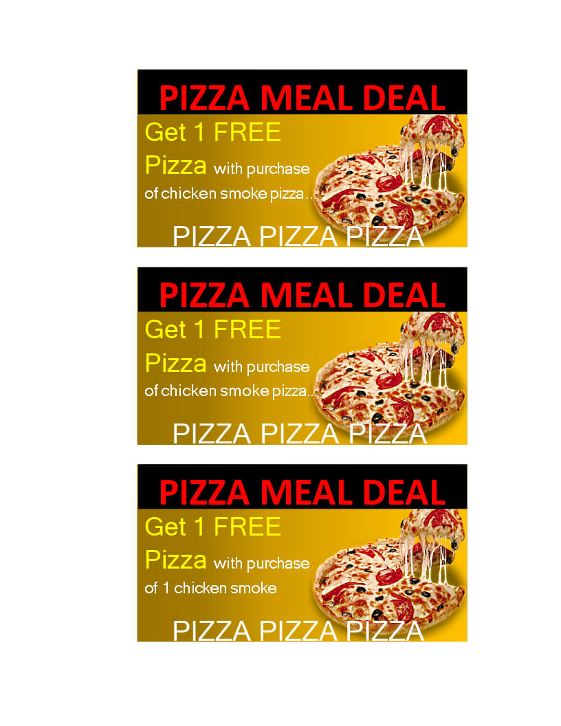 Pizza Or Meal Delivery Coupon | Templates At Pertaining To Pizza Gift Certificate Template