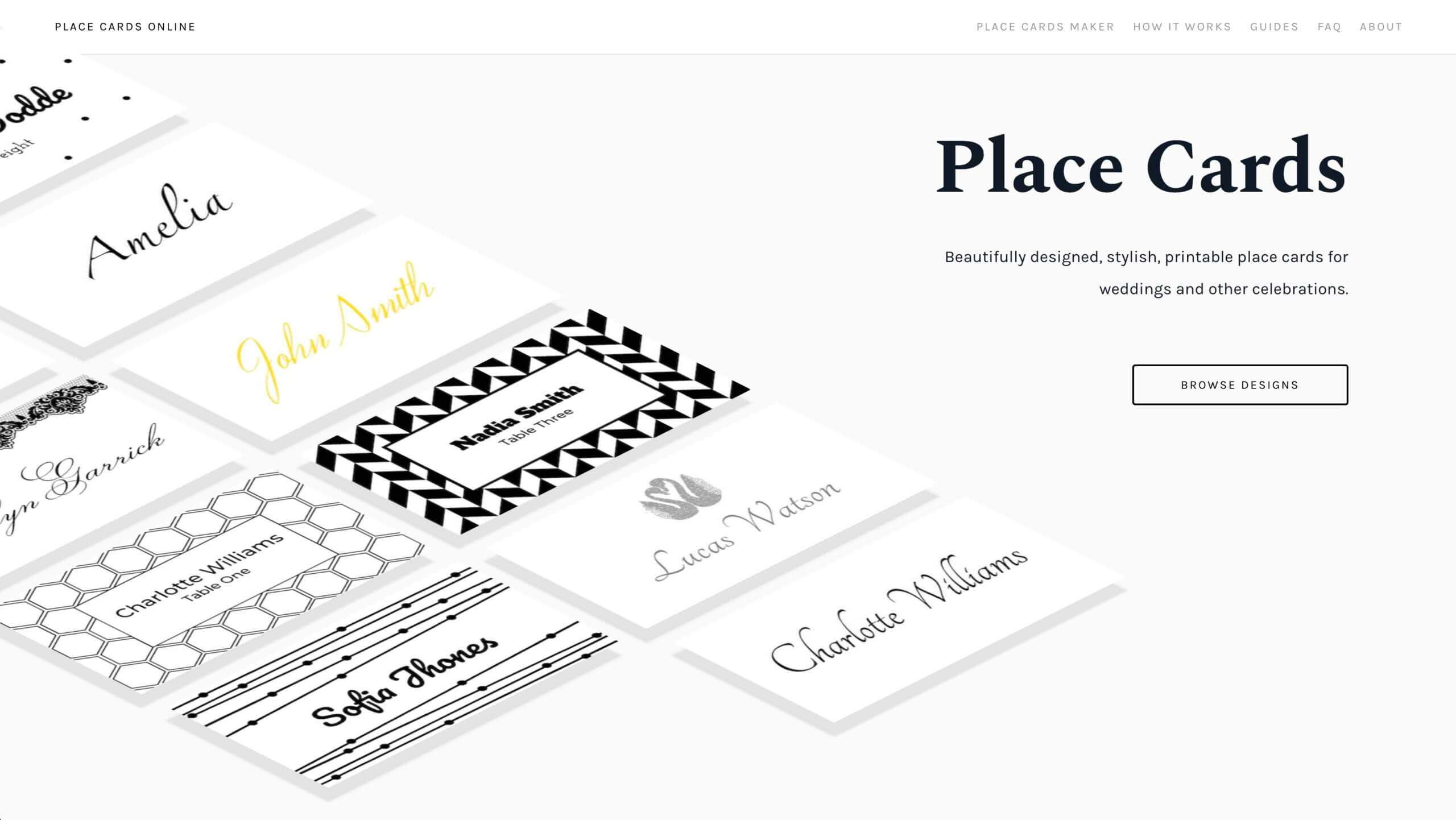 Place Cards Online – Place Cards Maker. Beautifully Designed In Celebrate It Templates Place Cards