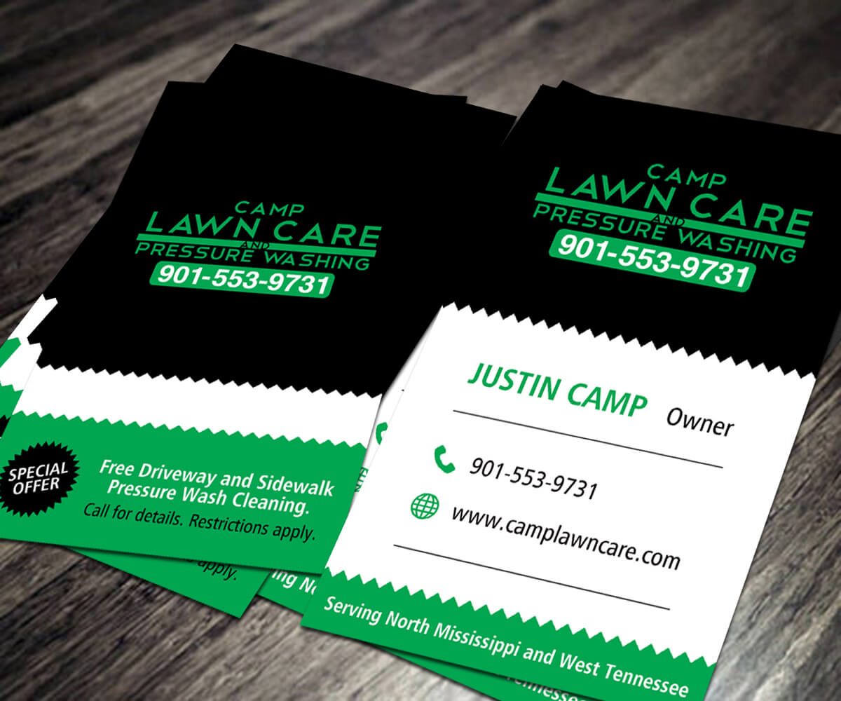 Playful, Personable, Business Business Card Design For Camp Within Lawn Care Business Cards Templates Free