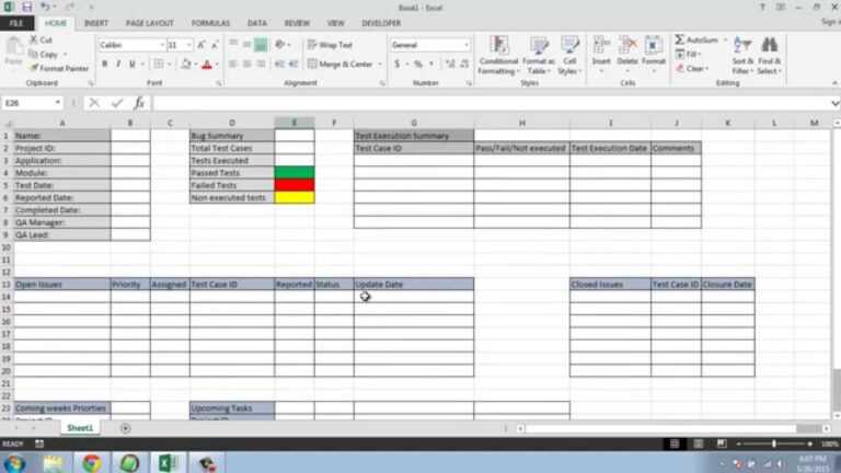 Test Summary Report Excel Template - Professional Template