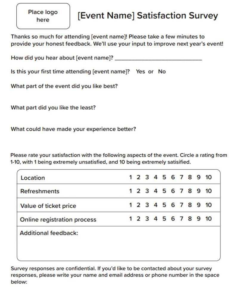 Post Event Survey Tips And Template - Qgiv Success Center Inside Event Survey Template Word