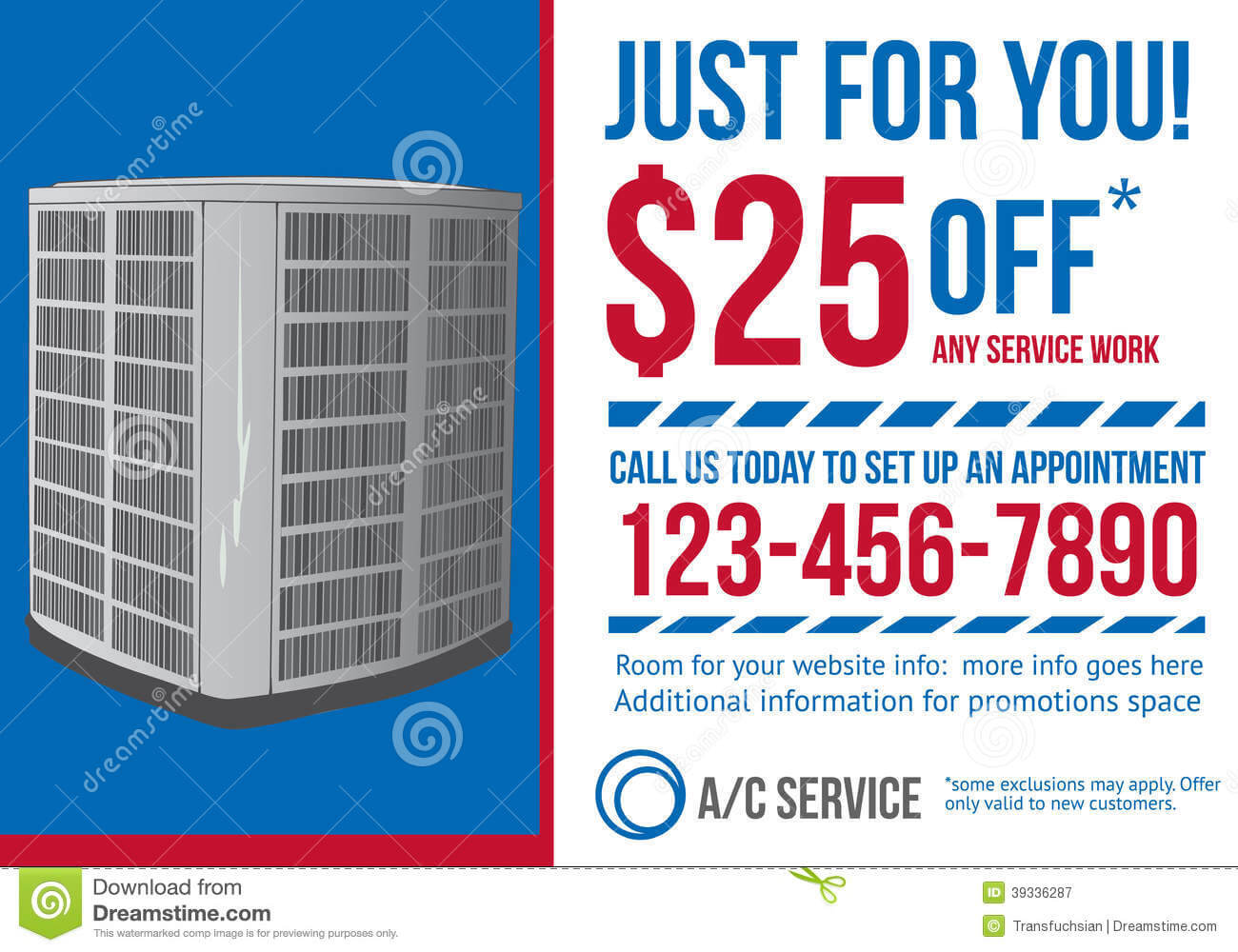 Postcard Advertisement Template For Hvac Company Stock Pertaining To Hvac Business Card Template