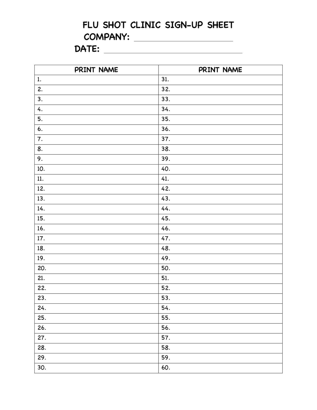 Potluck Sign Up Sheet Word Within Free Sign Up Sheet Template Word