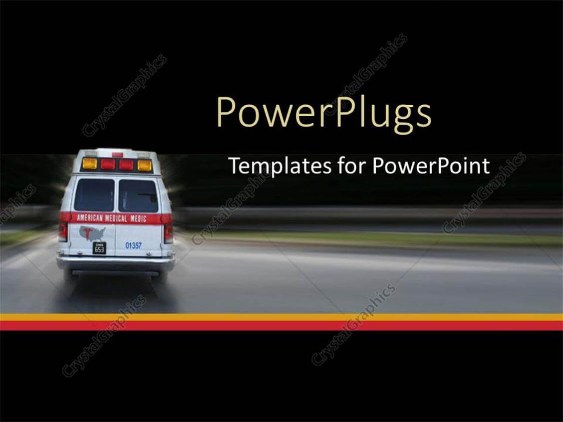 Powerpoint Template: Ambulance Going To Hospital For Regarding Ambulance Powerpoint Template