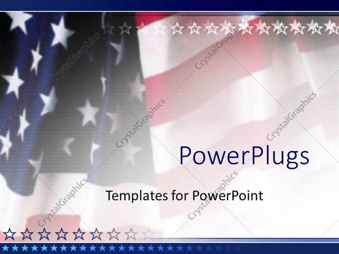 Powerpoint Template: American Flag Patriotic On Faded Within Patriotic Powerpoint Template
