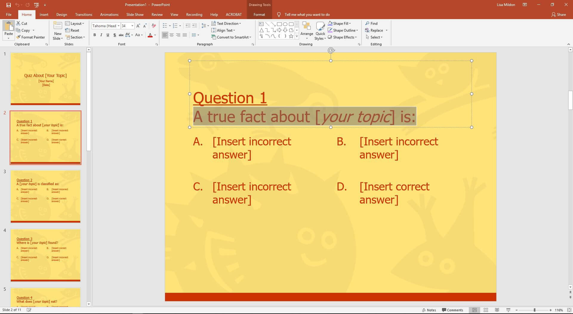 Powerpoint Template For A Multiple Choice Quiz Throughout Powerpoint Quiz Template Free Download