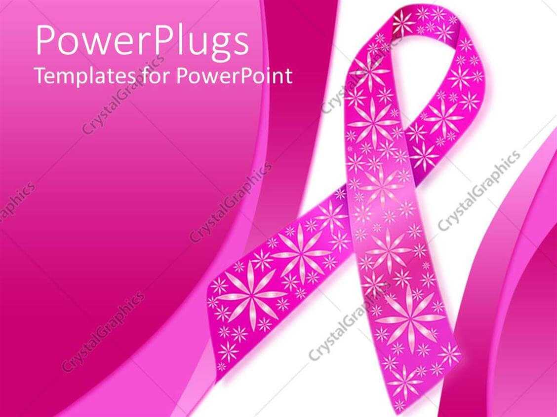 Powerpoint Template: Pink Breast Cancer Ribbon With Sparkly In Breast Cancer Powerpoint Template
