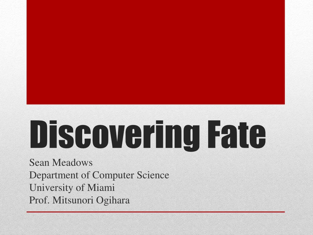 Ppt – Discovering Fate Powerpoint Presentation, Free Within University Of Miami Powerpoint Template