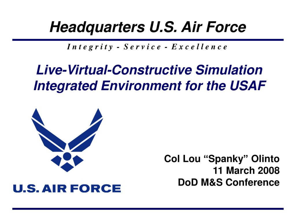Ppt – Live Virtual Constructive Simulation Integrated Inside Air Force Powerpoint Template