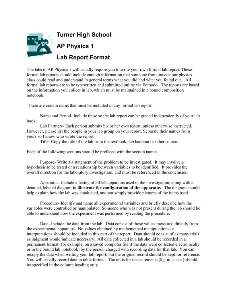 Pre Ap Physics Lab Report Format Regarding Physics Lab Report Template