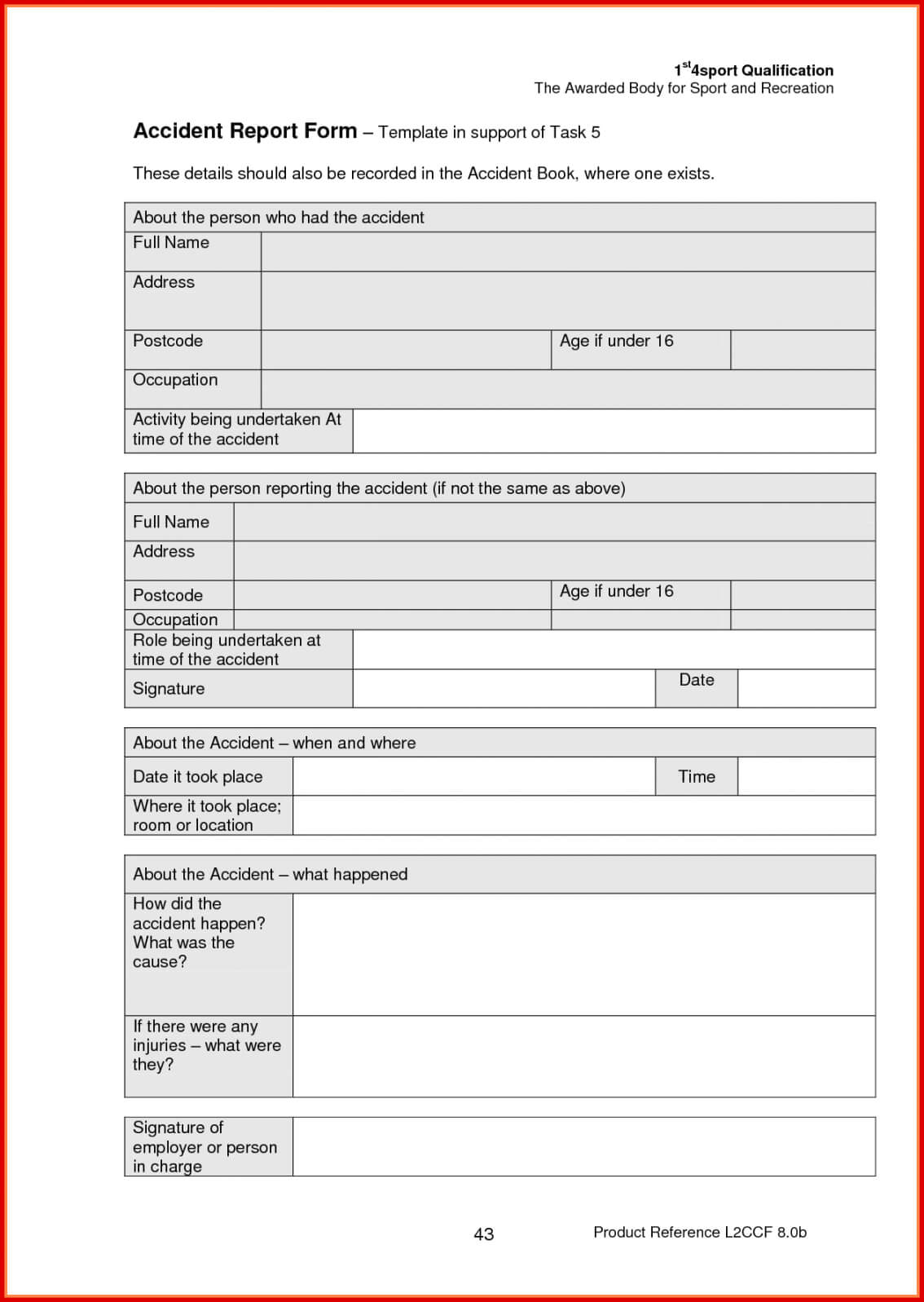 Printable 004 Accident Report Forms Template Ideas Incident For Vehicle Accident Report Form Template