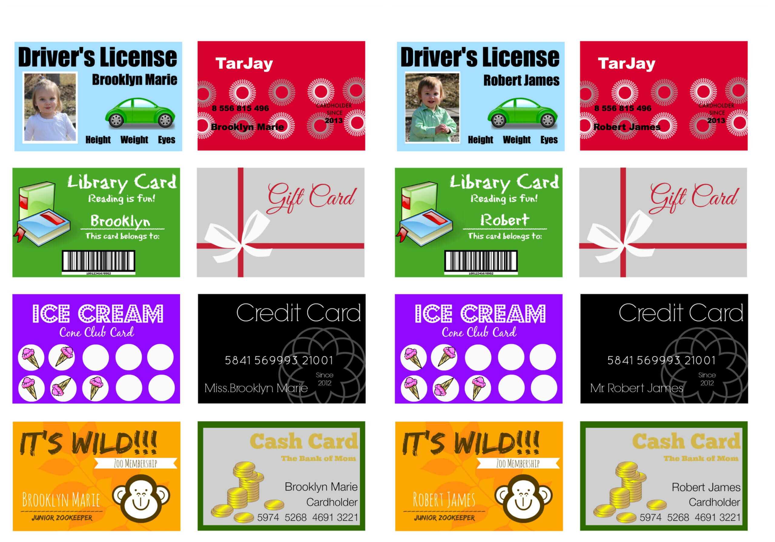 Printable (And Customizable) Play Credit Cards - The Crazy In Credit Card Template For Kids