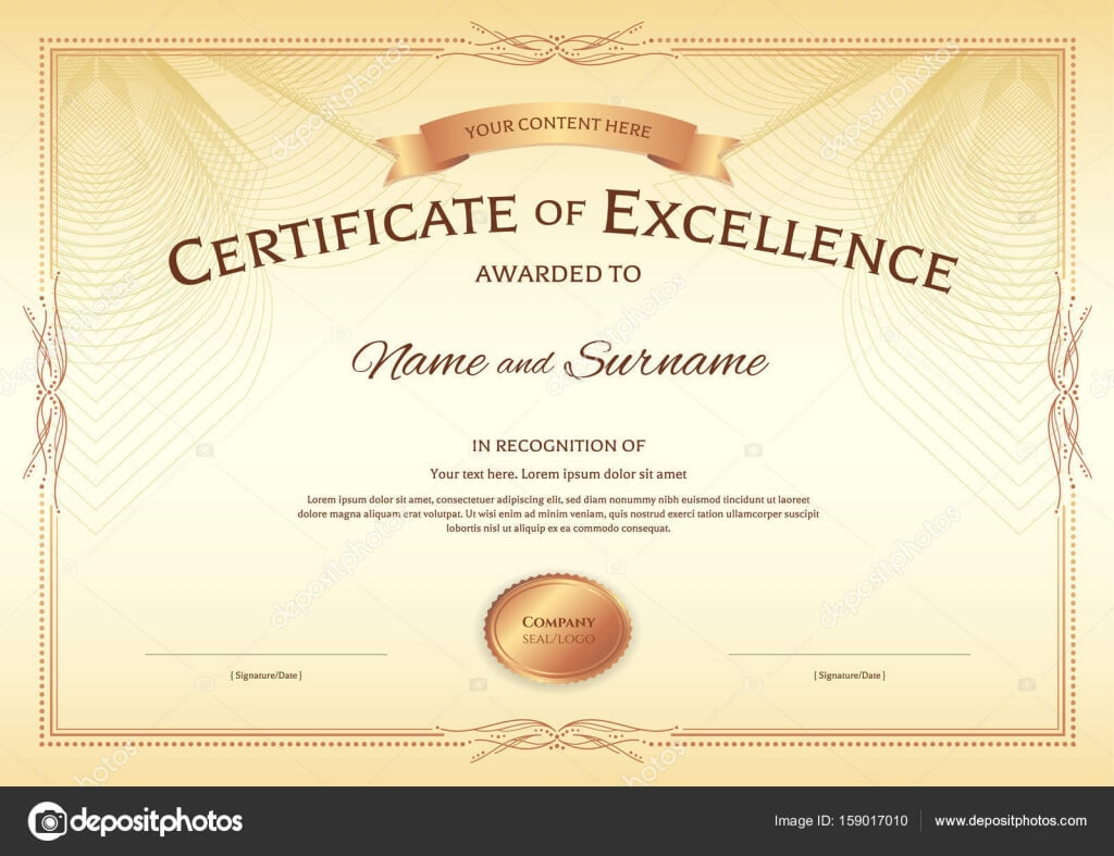 Printable Award Ribbon | Certificate Of Excellence Template Throughout Award Of Excellence Certificate Template