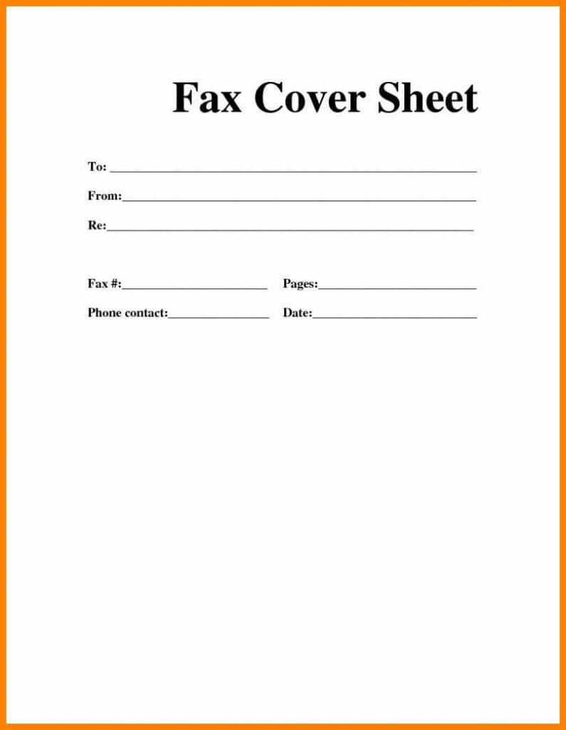Printable Blank Microsoft Word Fax Cover Sheet With Fax Template Word 2010