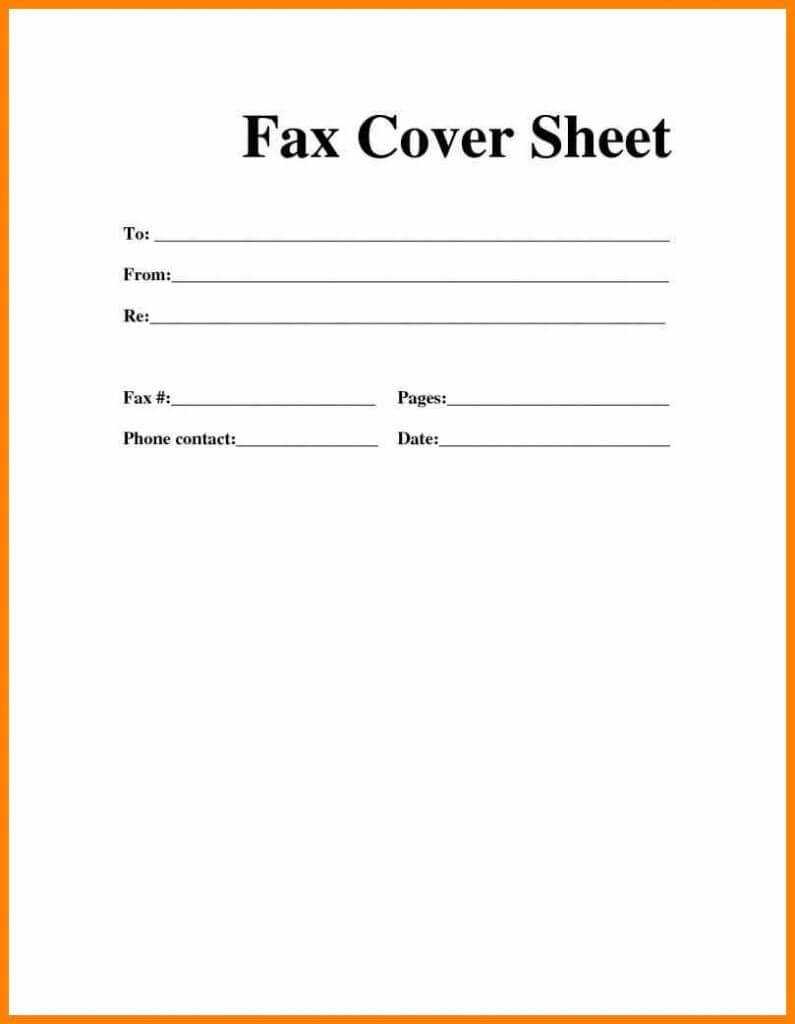 Printable Blank Microsoft Word Fax Cover Sheet With Fax Template Word 2010