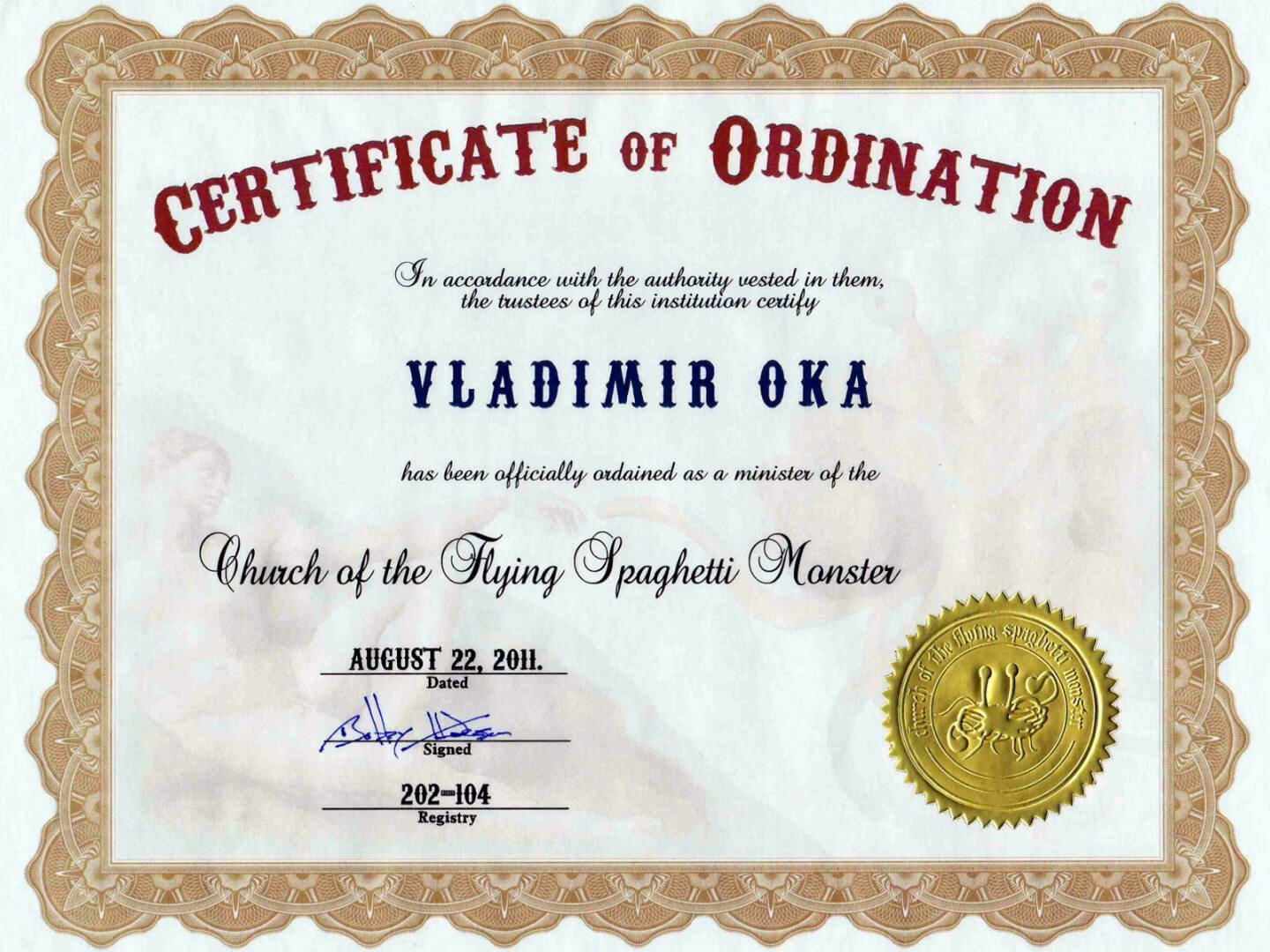 Printable Certificate Of Ordination Template Certificate Of Pertaining To Certificate Of Ordination Template