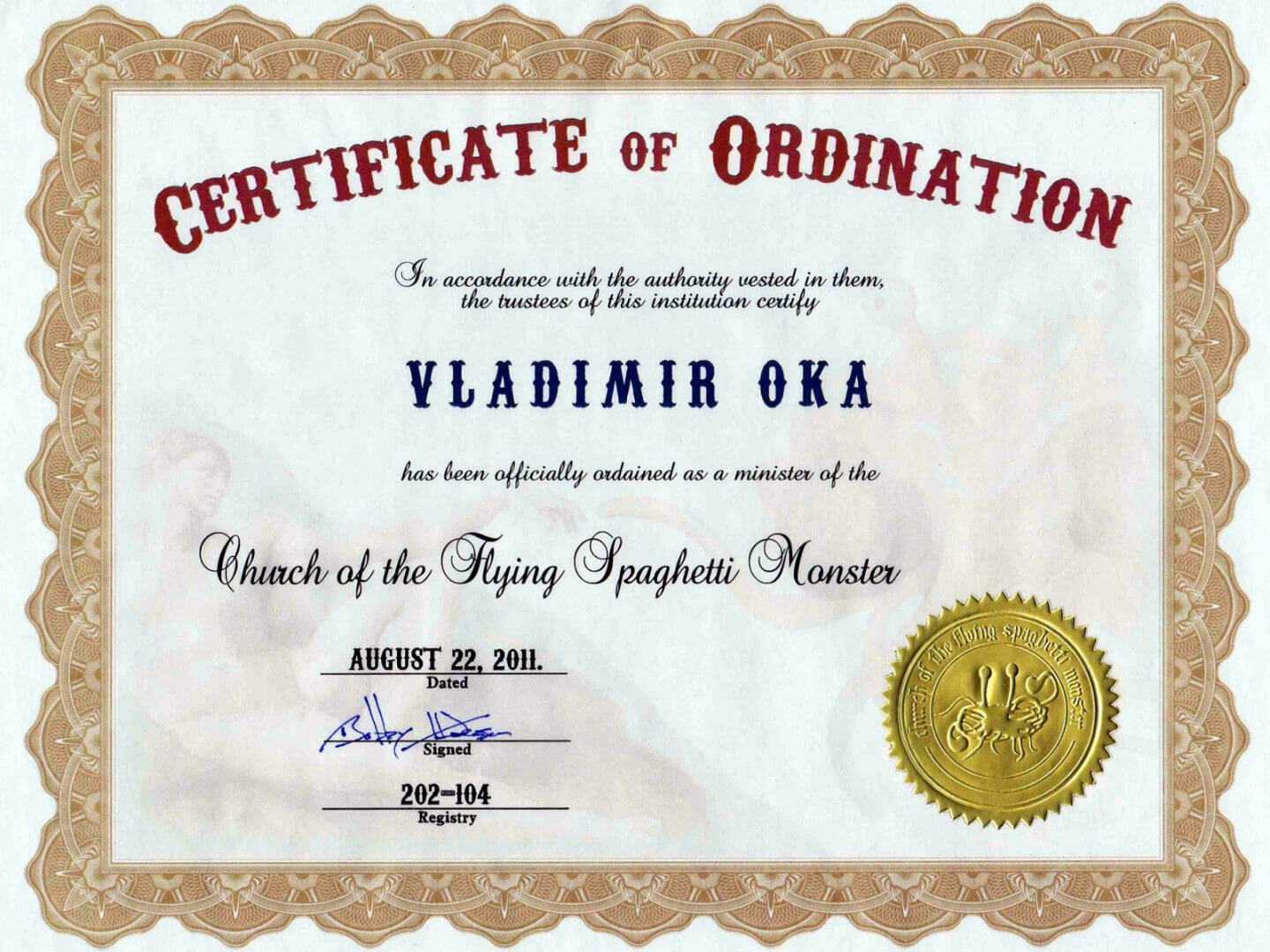 Printable Certificate Of Ordination Template Certificate Of Within Ordination Certificate Templates