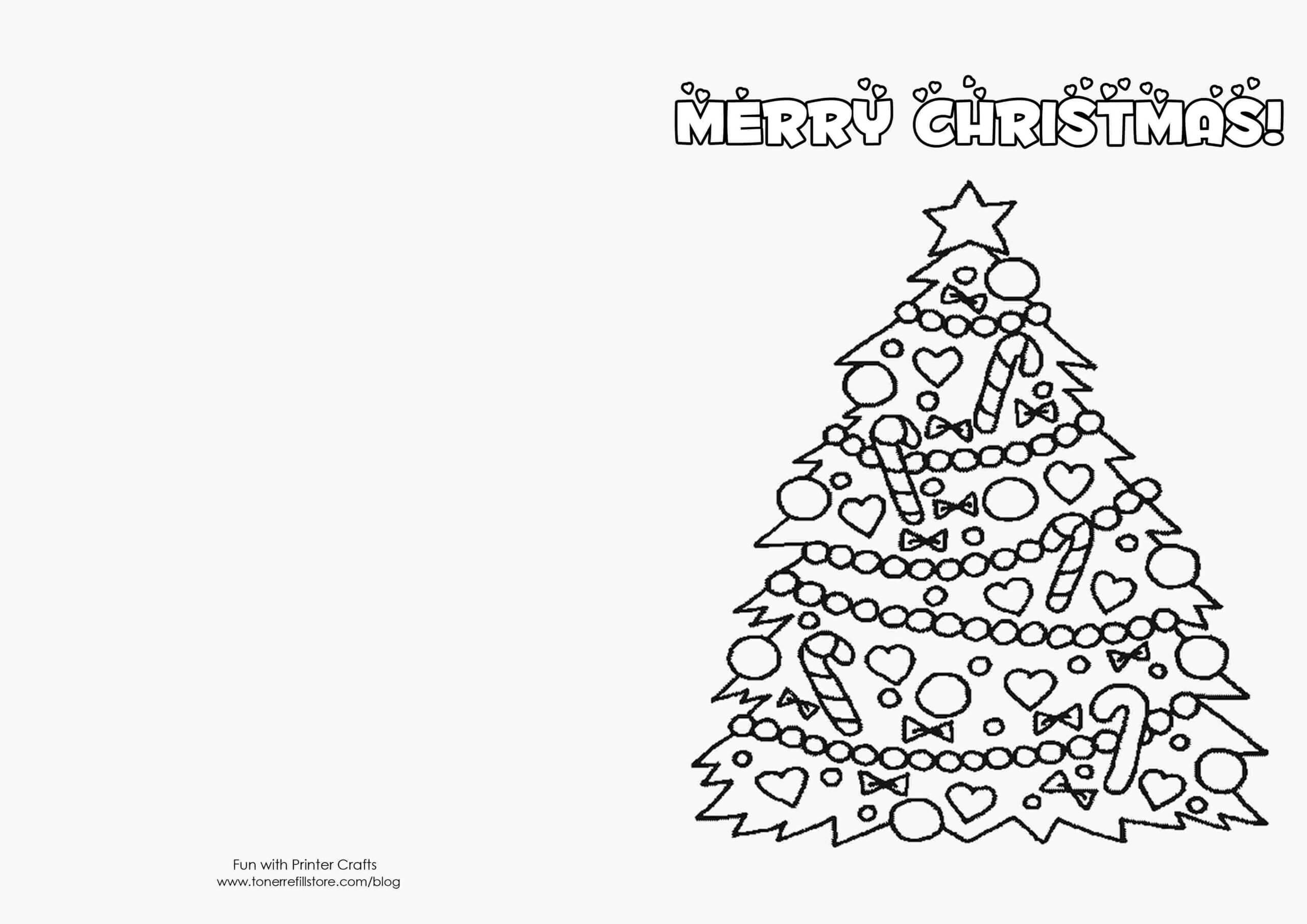 Printable Coloring Christmas Cards Templates Black And White Throughout Printable Holiday Card Templates
