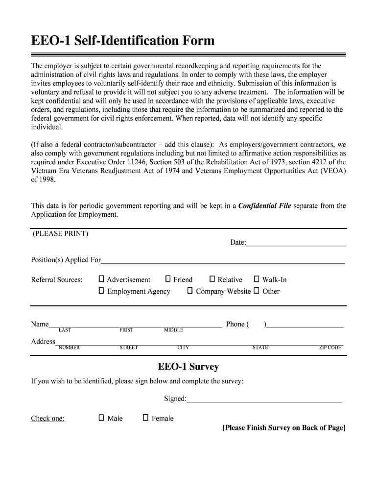 Printable Eeo 1 Form – Fill Online, Printable, Fillable Within Eeo 1 Report Template