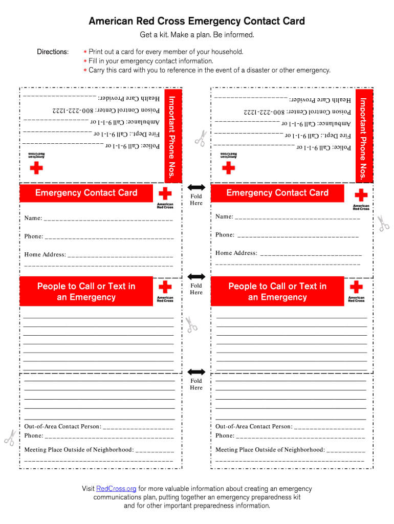 Printable Emergency Card Template – Fill Online, Printable Within In Case Of Emergency Card Template