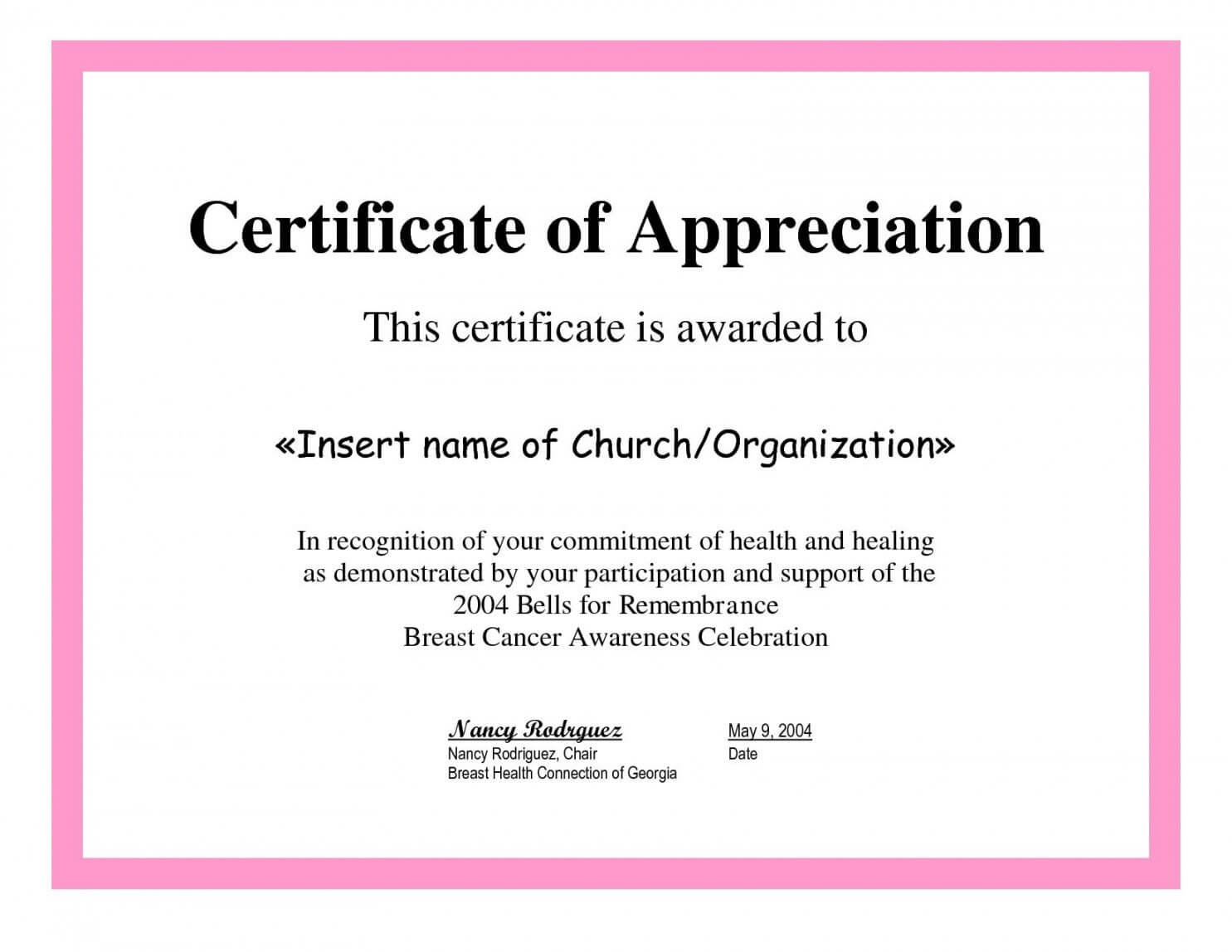 Printable Employee Appreciation Certificate Template Free Throughout Employee Recognition Certificates Templates Free