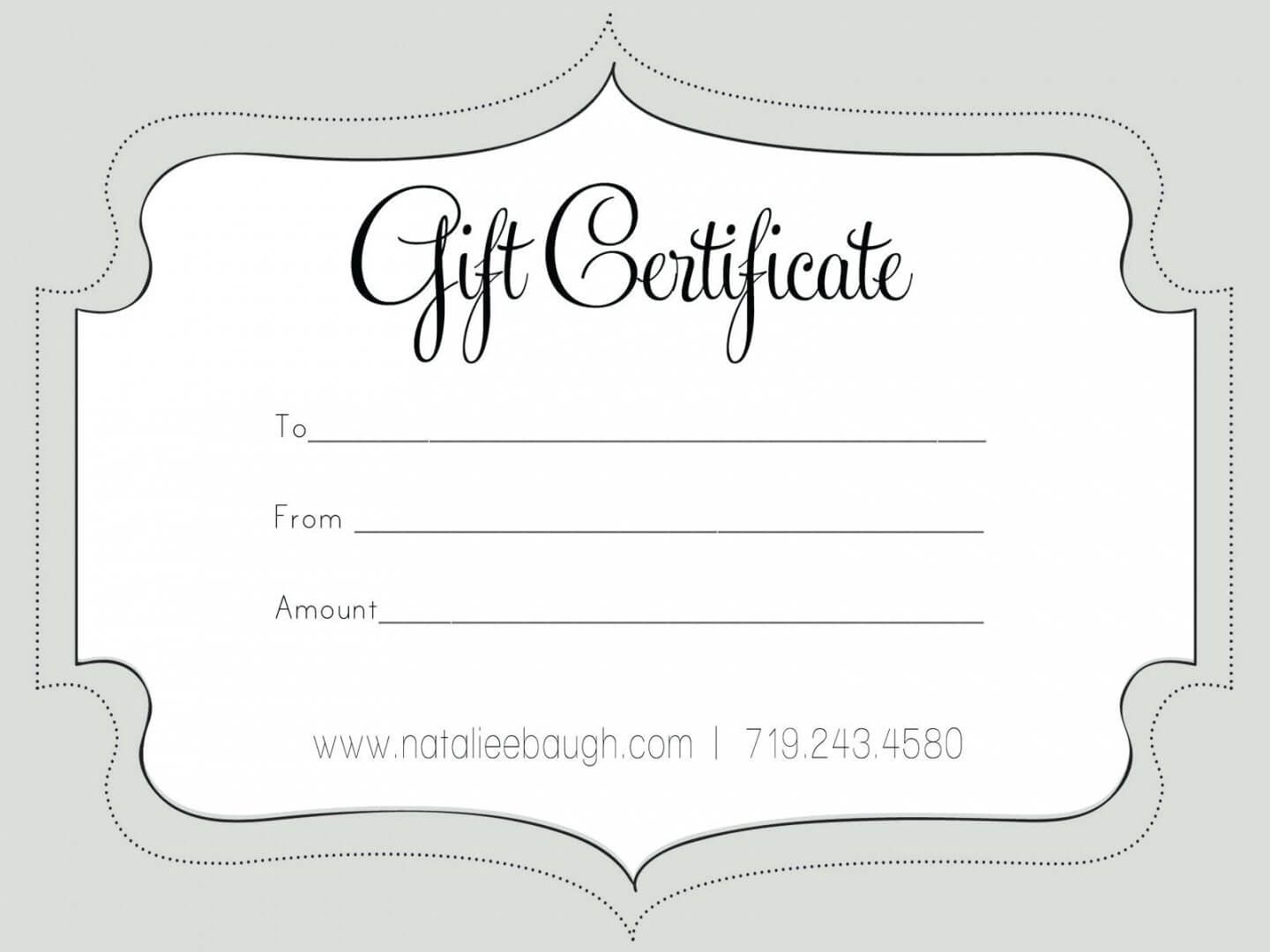 Printable Fillable Gift Certificate Template Custom In Fillable Gift Certificate Template Free