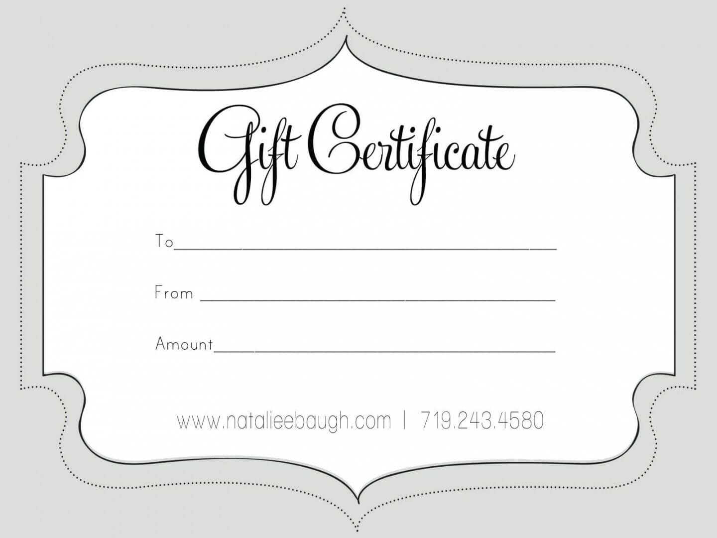 Printable Fillable Gift Certificate Template Custom Pertaining To Custom Gift Certificate Template