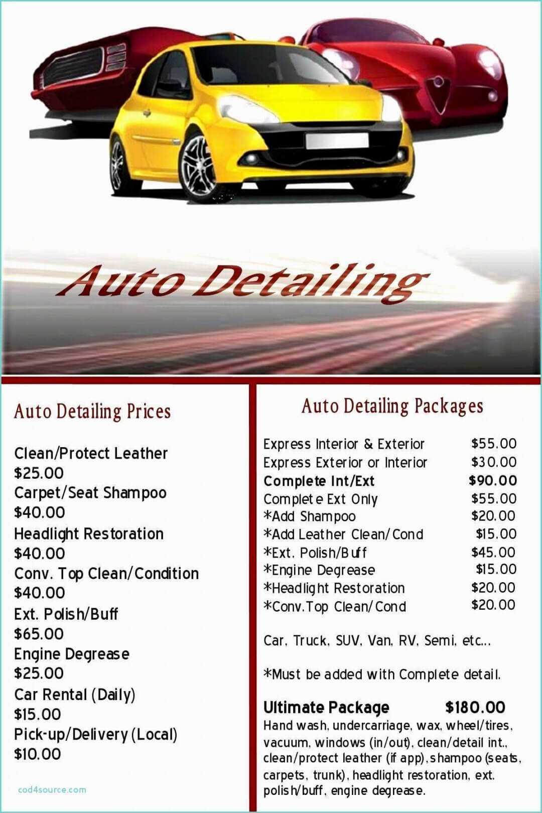 Printable Free Auto Detailing Gift Certificate Template for Automotive