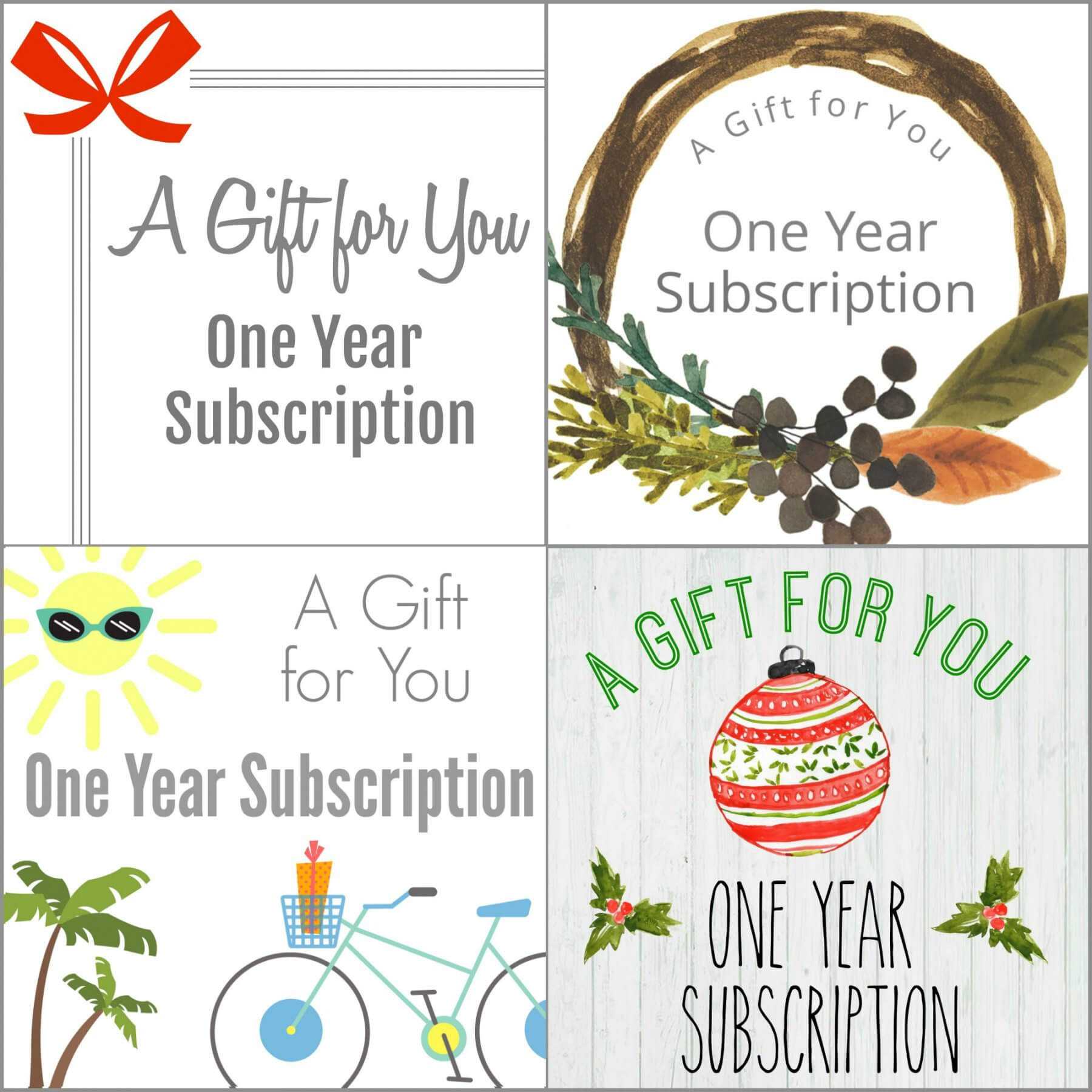 Printable Gift A Magazine Subscription With Our Free Throughout Magazine Subscription Gift Certificate Template