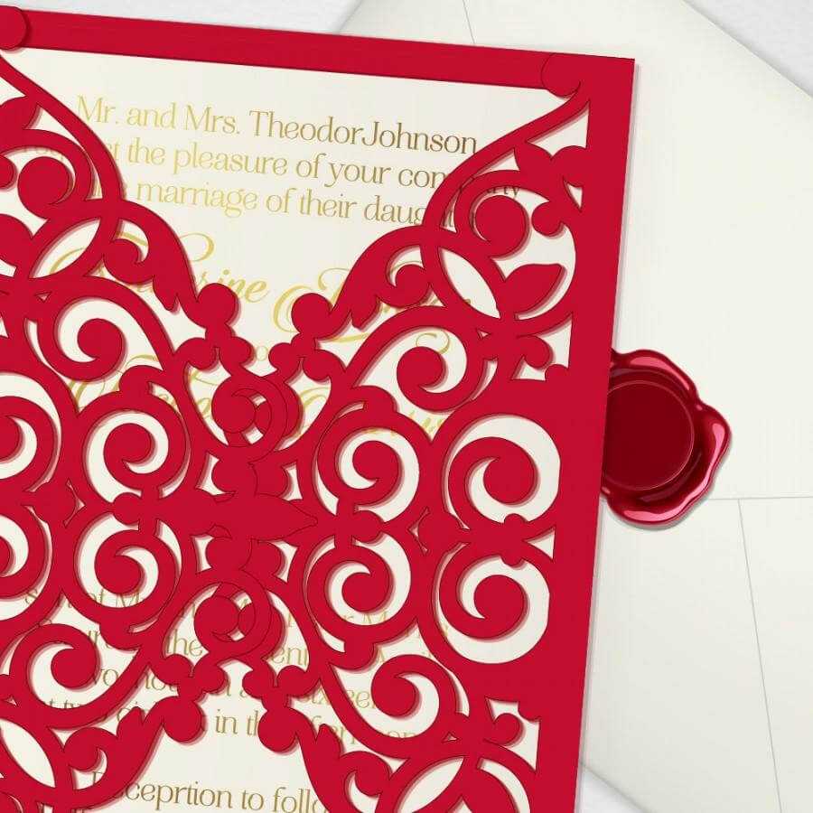 Printable Laser Cut Wedding Invitation Template, Vector For Free Svg Card Templates