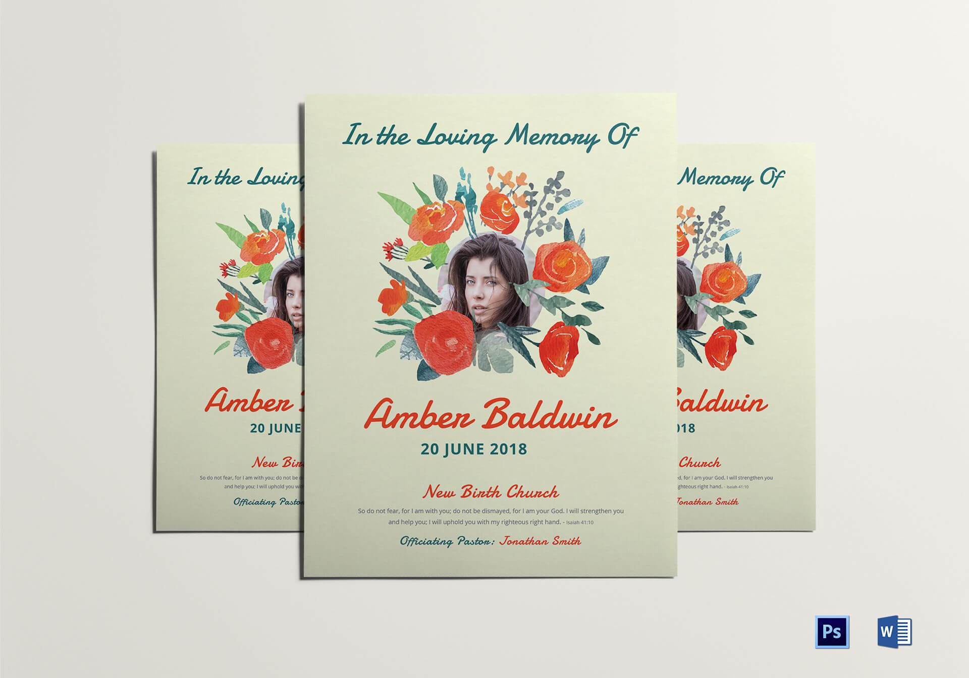 Printable Memorial Flyer For Memorial Brochure Template