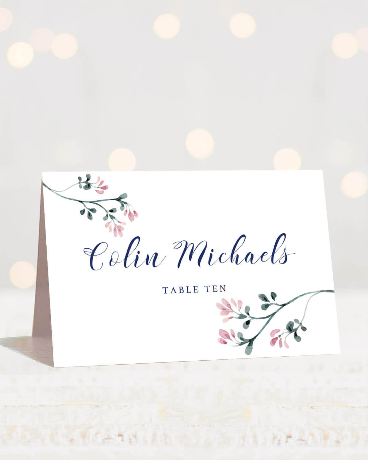 Printable Place Cards Wedding Name Cards Wedding Seating Cards Diy  Watercolor Wedding Seating Place Cards Floral Wedding Template Navy Spg1 Regarding Michaels Place Card Template