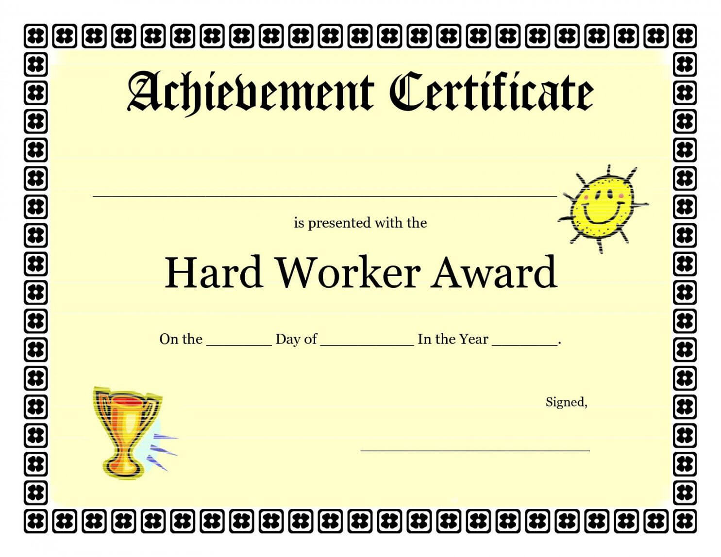 Printable Printable Achievement Certificates Kids Hard Regarding Academic Award Certificate Template