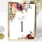 Printable Table Number Cards, Fall Florals, Boho Floral In Table Number Cards Template