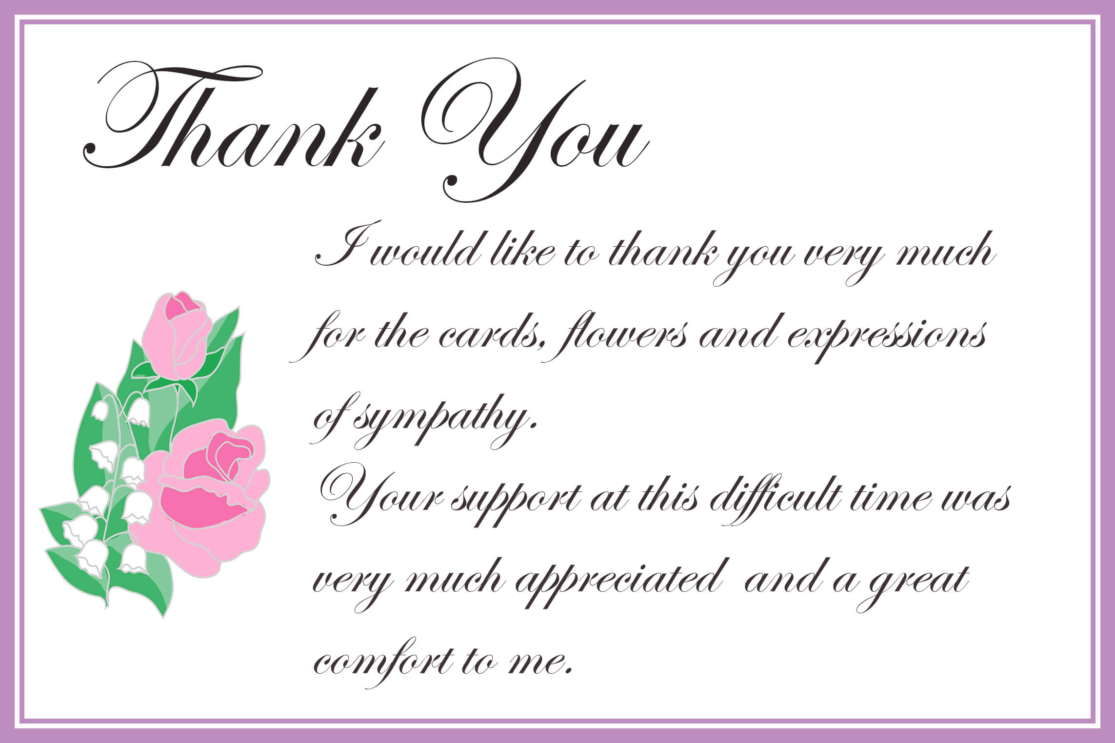 Printable Thank You Cards – Free Printable Greeting Cards Pertaining To Sympathy Thank You Card Template