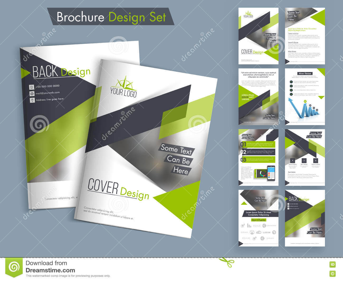 Professional Business Brochure, Template Or Flyer Set. Stock For Professional Brochure Design Templates