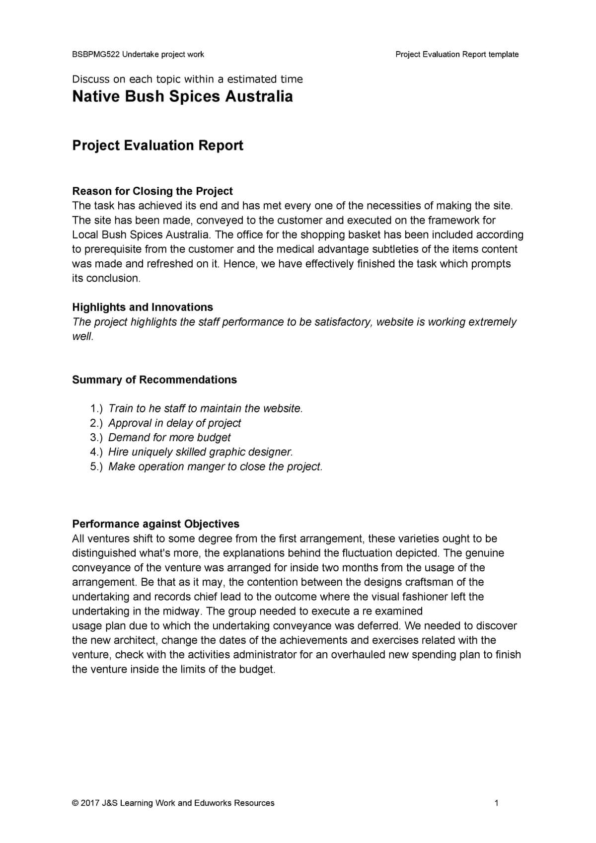Project Evaluation Template – Yatay.horizonconsulting.co For Website Evaluation Report Template