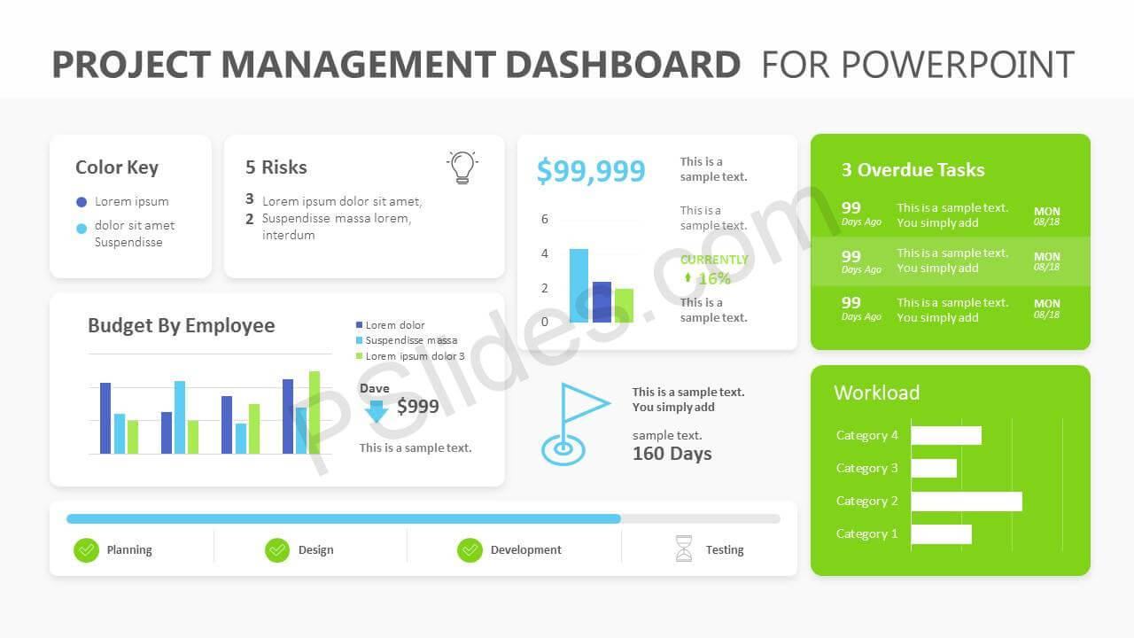 Project Management Dashboard Powerpoint Template – Pslides In Powerpoint Dashboard Template Free