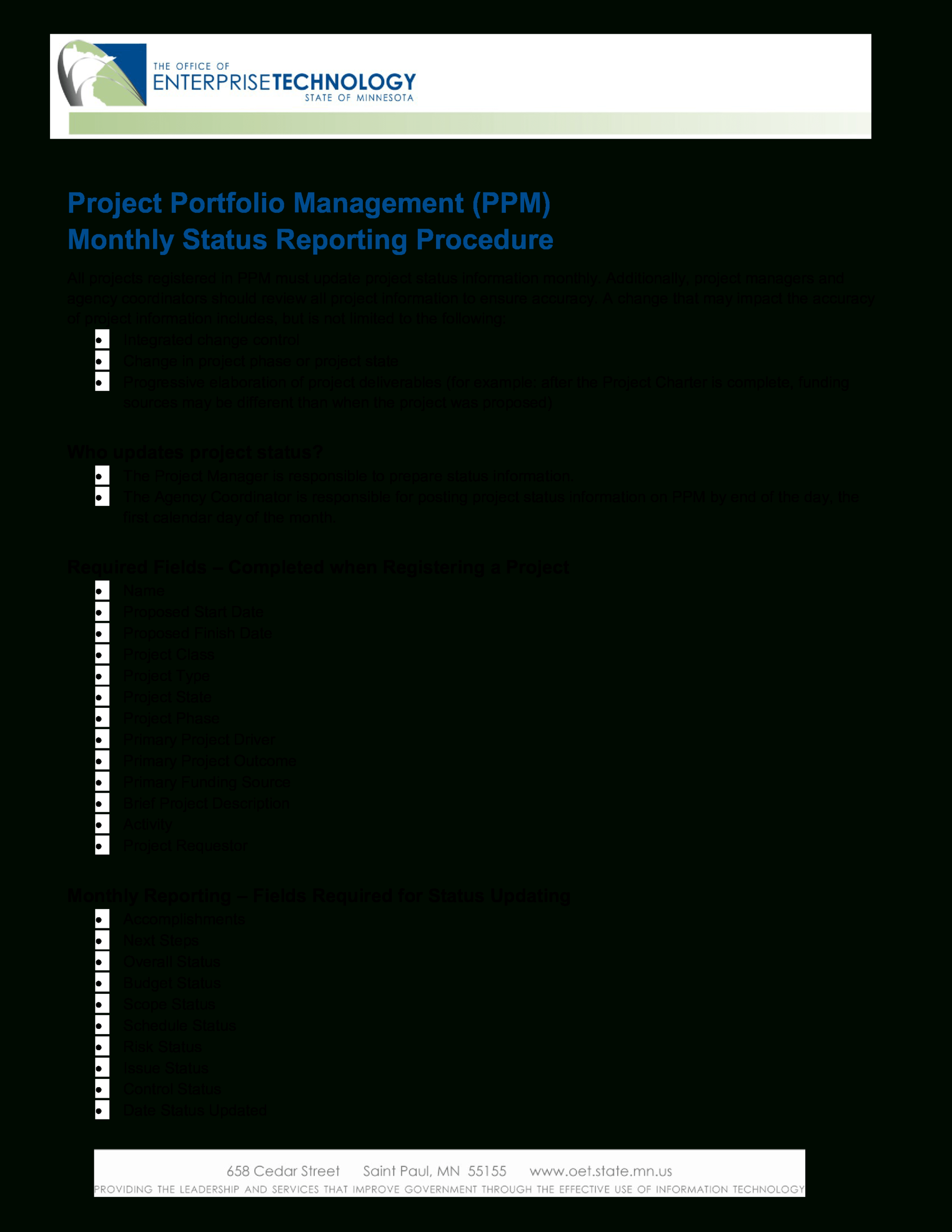 Project Management Status Report | Templates At In Portfolio Management Reporting Templates