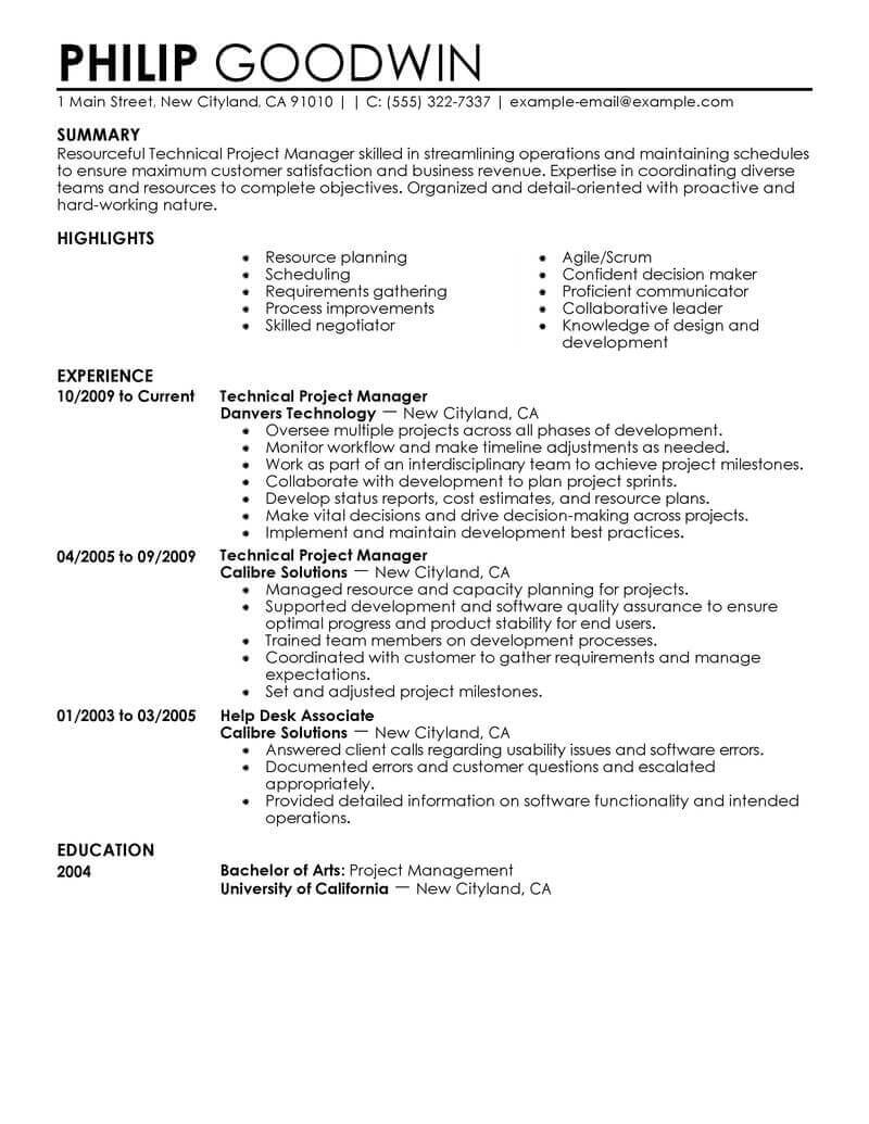 Project Manager Resume Template For Microsoft Word | Livecareer Intended For How To Find A Resume Template On Word