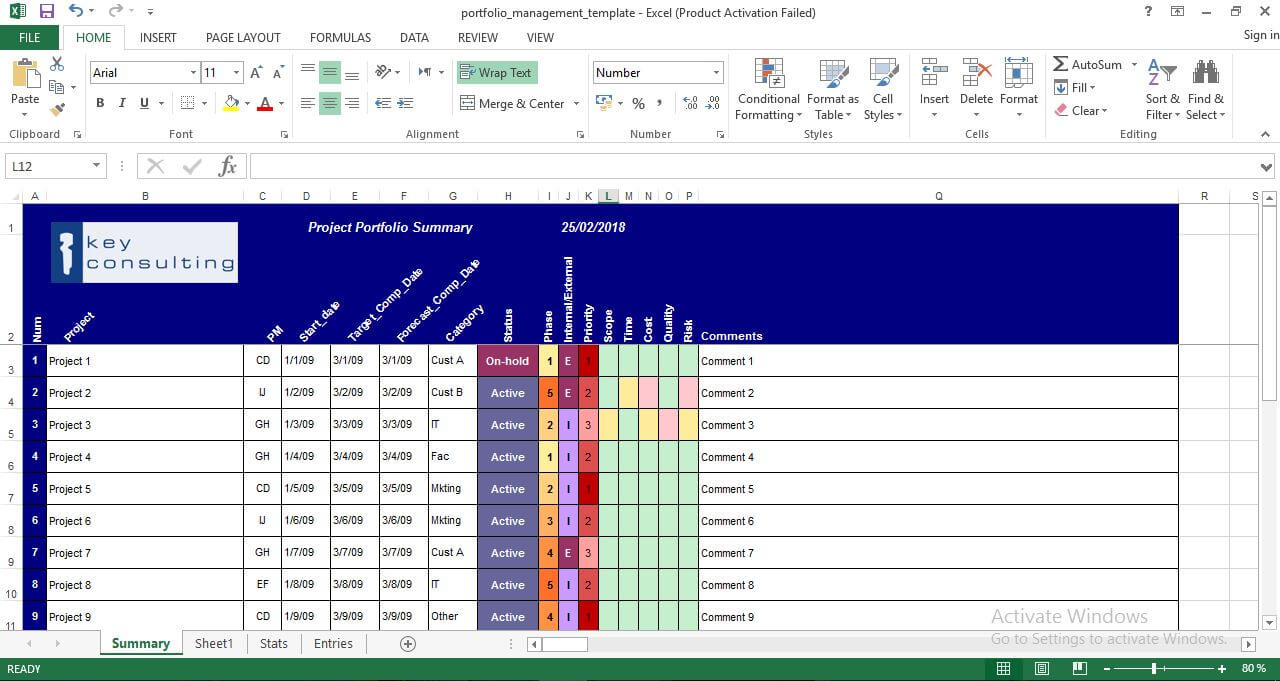 Project Portfolio Management Excel Template - Engineering With Portfolio Management Reporting Templates