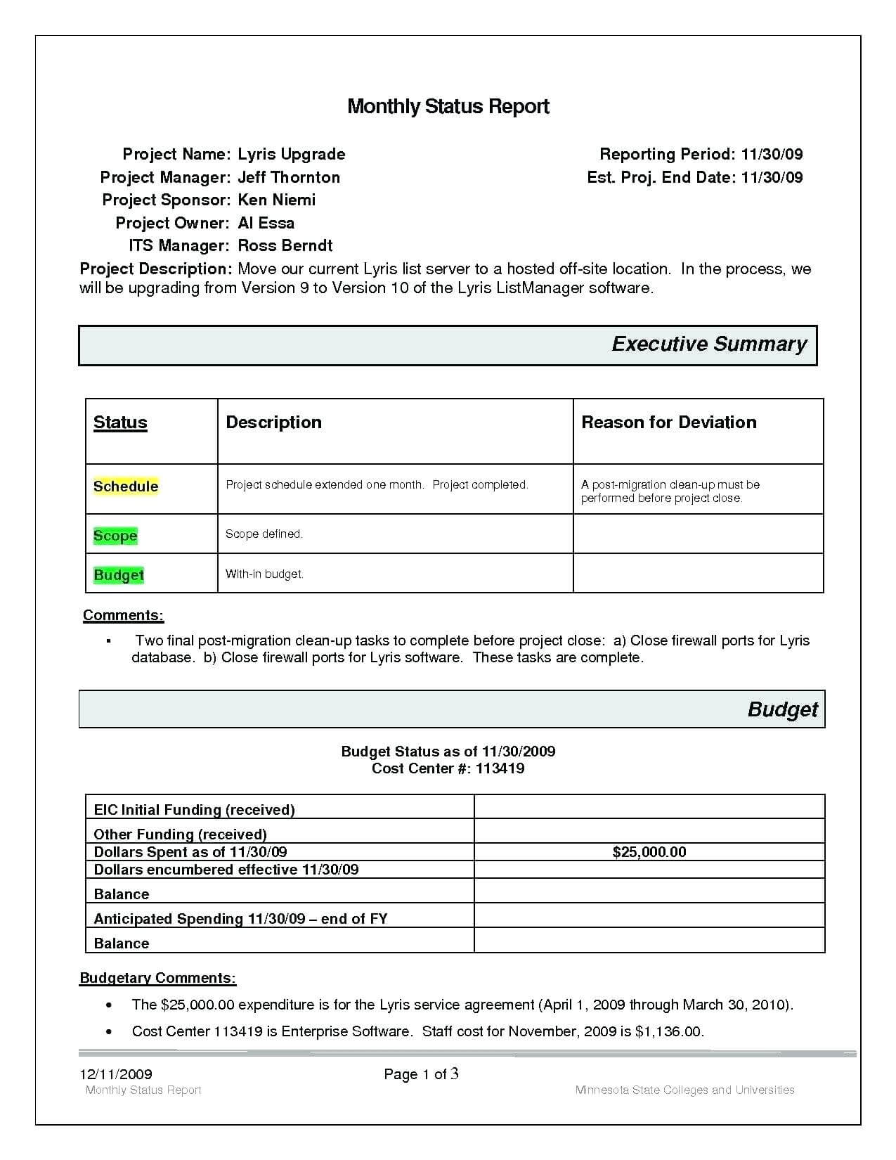 Project Status Report Template Word 2010 - Zohre Pertaining To Project Status Report Template Word 2010