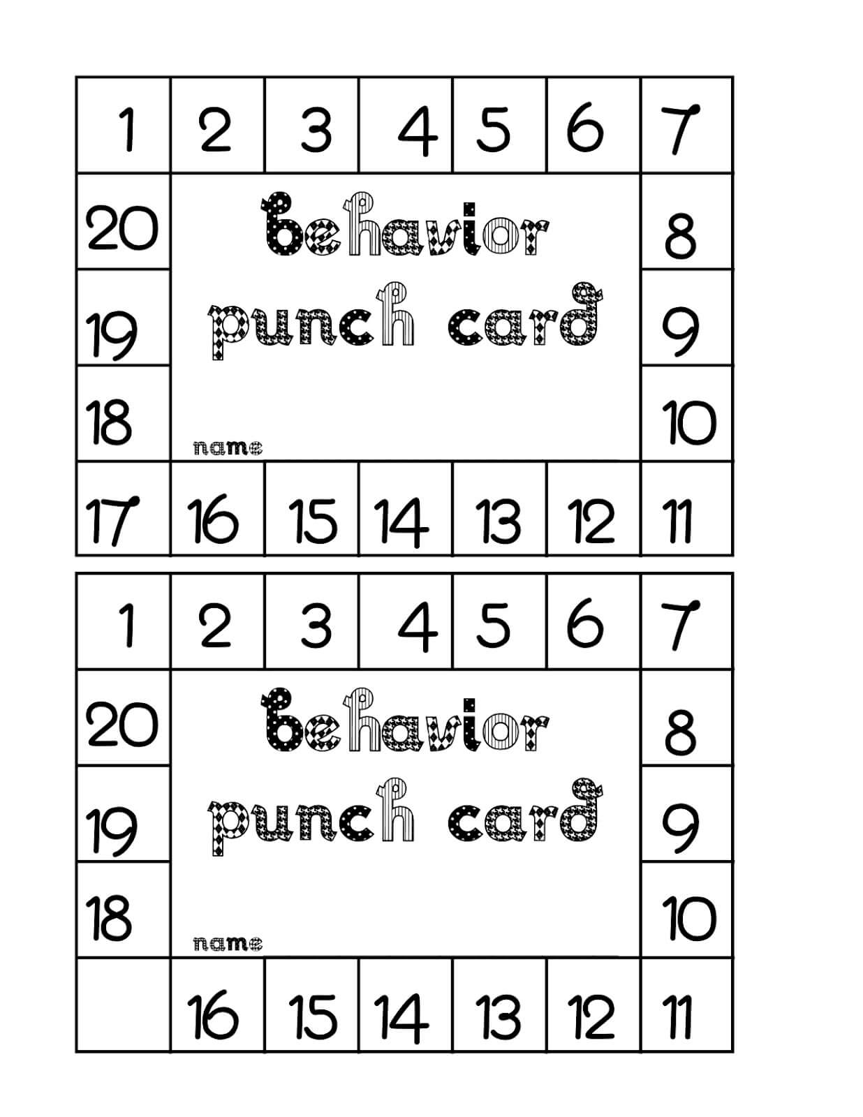 Punch Card Template Free ] – Free Printable Punch Card In Free Printable Punch Card Template