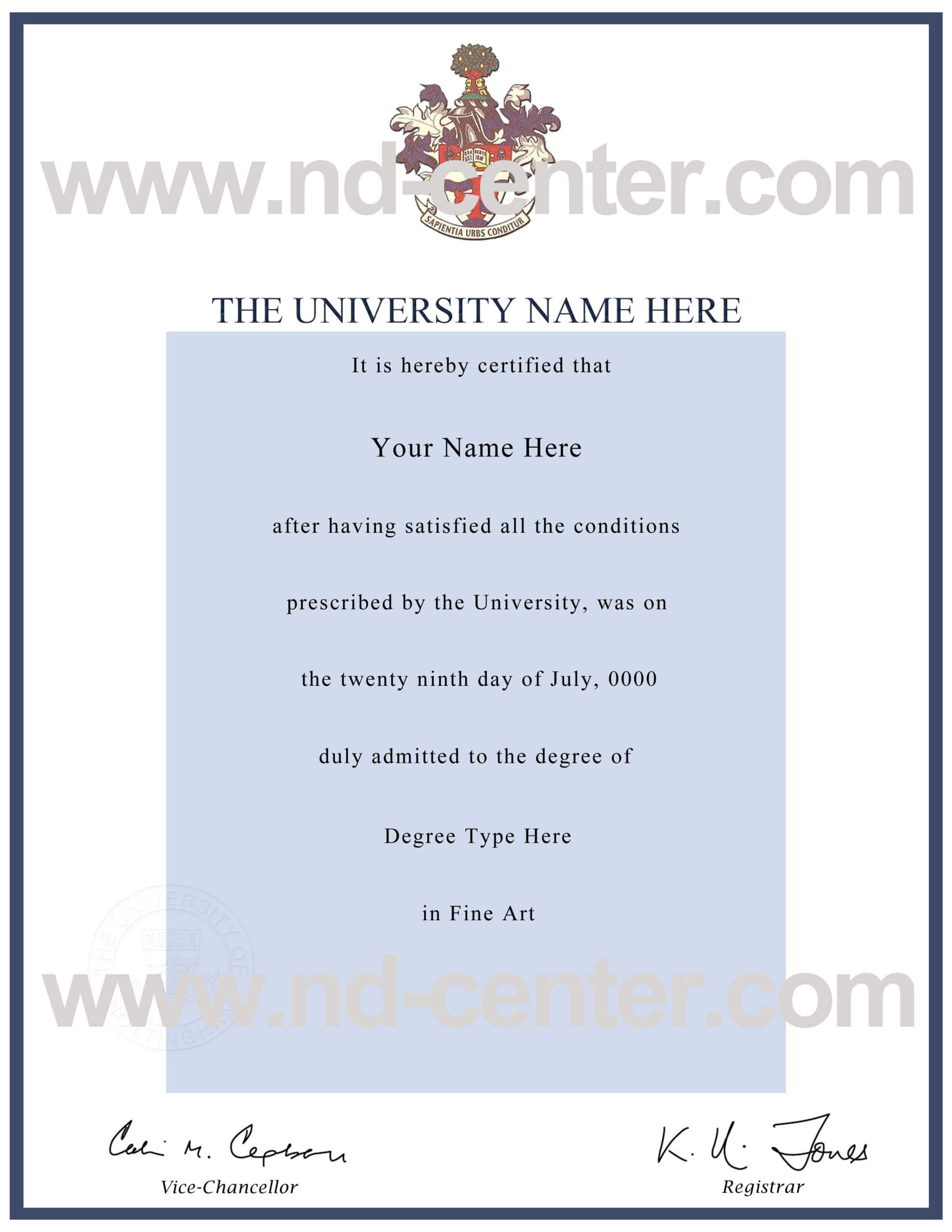 Quality Fake Diploma Samples In Masters Degree Certificate Template